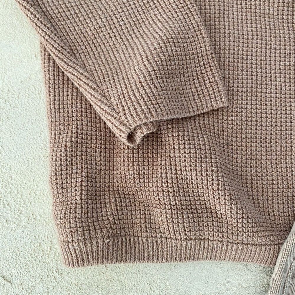 Zara mauve waffle Knit cotton Sweater and ankle Pants Set - Picture 4 of 6